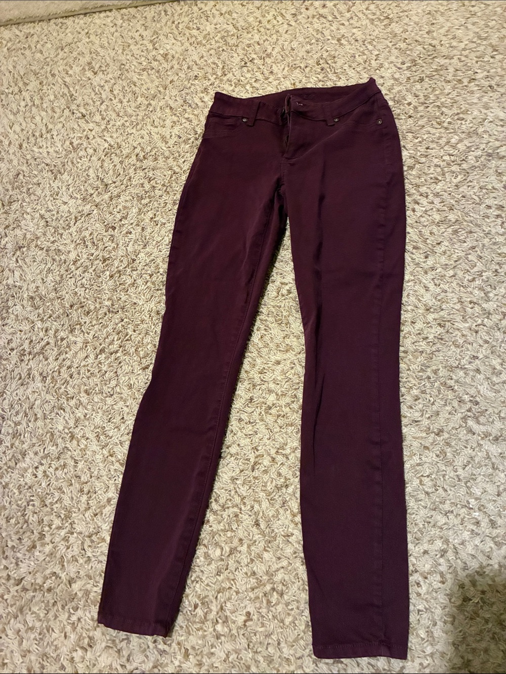 Kids Slim Fit Burgundy Skinny Pants size XS